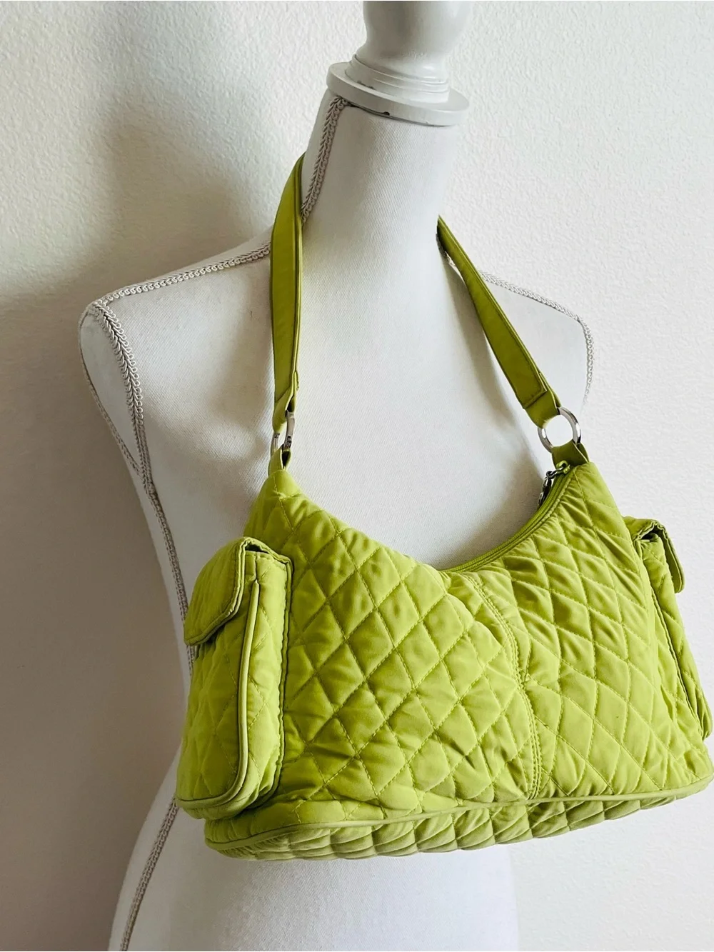Vera Bradley Quilted Lime Green Shoulder Bag